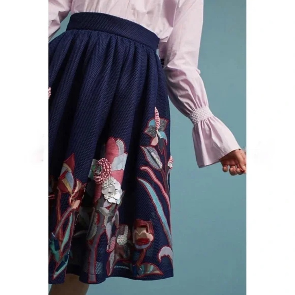 PANKAJ & NIDHI Embrodiered Viri Skirt 4 ANTHROPOLOGIE